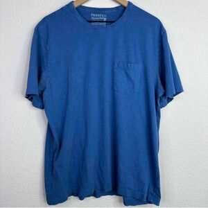 Faherty Shirt Men's XL Blue Organic Cotton Sunwashed Relaxed Short Sleeve Casual